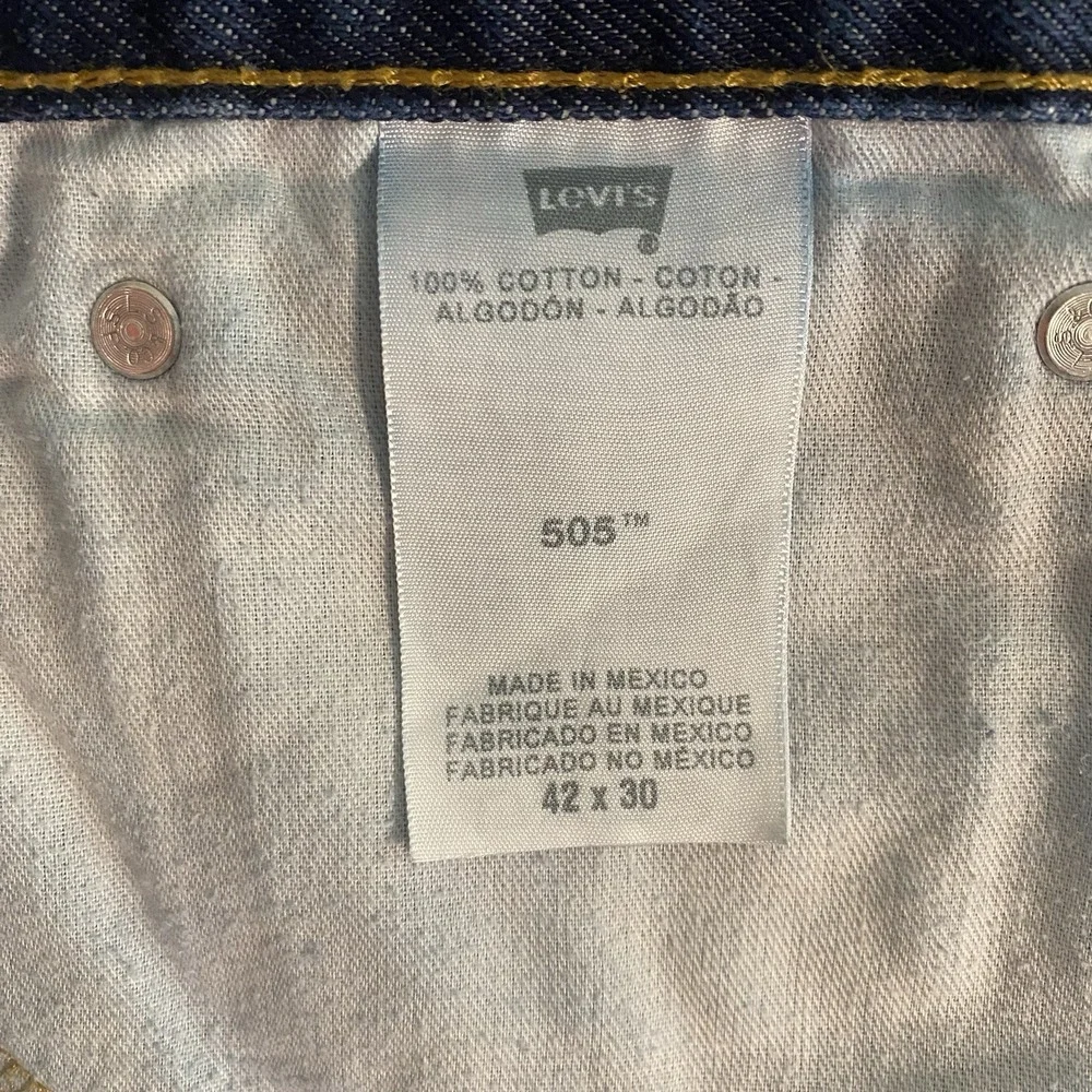 Levi's 505 Regular Fit Blue Jeans Men's W42 L30 Straight Leg Cotton Denim
